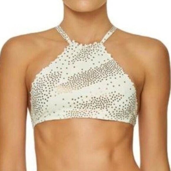 NWT Pilyq S City of Stars Reversible Seamless Hi-Neck Bikini Top & Bottoms 86314 - Picture 3 of 5